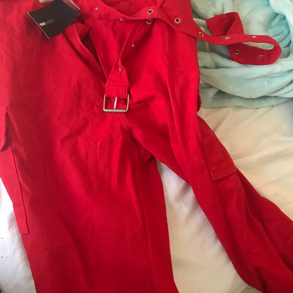 RED CARGO PANTS FROM FASHION NOVA - SOLD OUT ITEM